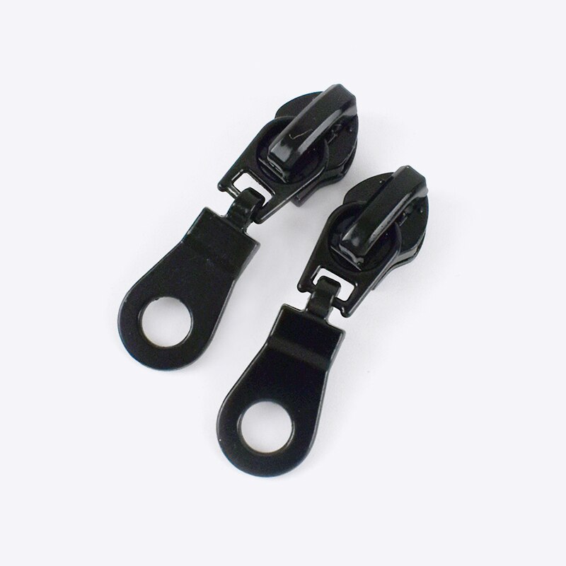 Cursori con cerniera Meetee 20 pezzi per cerniere in nylon 5 # borsa kit di riparazione con cerniera tasca di ricambio cerniere testa accessori per cucire fai da te ZT179: nero