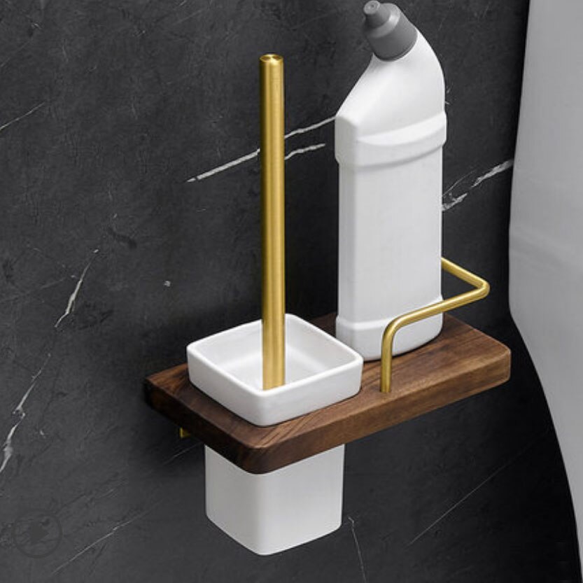 Wc Houder Borstel Goud Bad Wc Scrub Borstel Houder Set Met Borstel Wall Mounted Aluminium Badkamer Accessoires