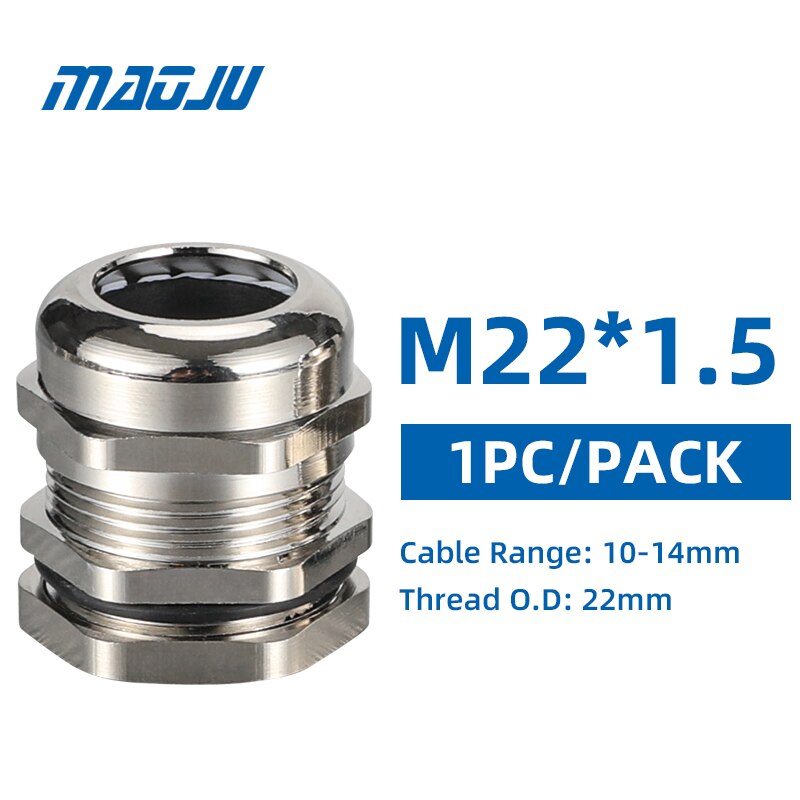1 PIÈCES PG7 PG9 PG11 PG13.5 PG16 PG19 Métal Câble Serre-câbles M12 M16 M18 M20 M22 M25 IP68 CE Presse-Étoupe En Laiton Connecteur De Fil: M22-1PCS