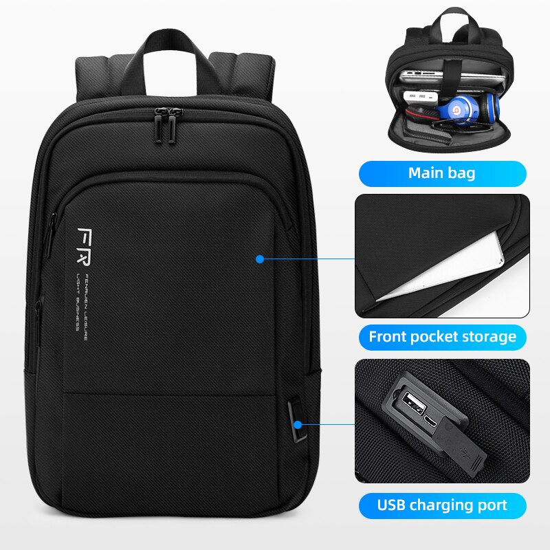 Fenruien Men Backpack Business Expandable Backpacking 15.6 Inch Laptop ...