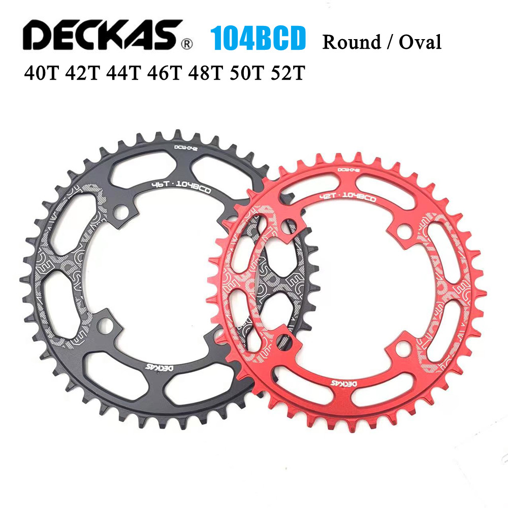 DECKAS 104BCD Bike Chainring 40T 42T 44T 46T 48T 50T 52T Tooth Narrow Wide Chainring Road Bike Mountain Bike Chainwheel 104 BCD