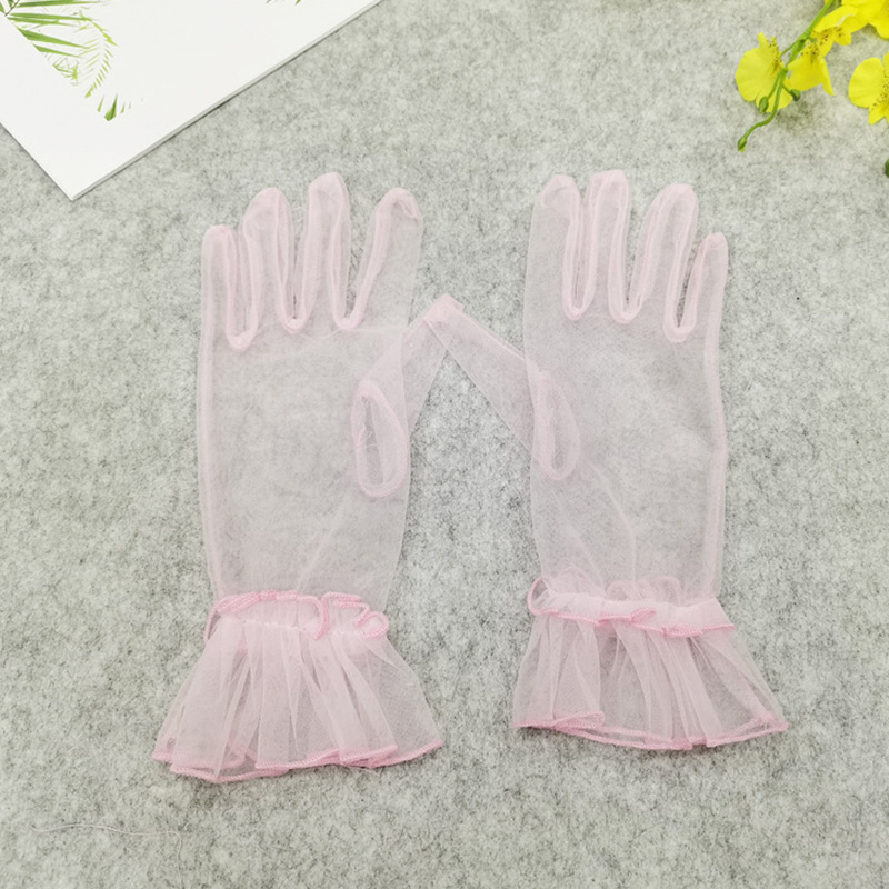 Gloves for Women Dress Sheer Mesh Gloves Sexy Thin Elbow Long Gloves Wedding Full Finger Anti-UV Cycling Driving Mittens: Ginger