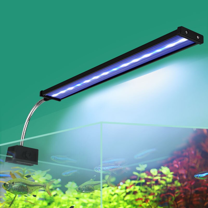 Aquarium Light Highlight Aquarium LED Light Aluminum Alloy Blue And White Clip Light Ornamental Aquatic Landscaping Special Lamp