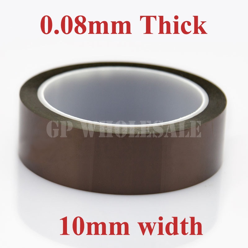 1x 10mm * 33 M * 0.08mm (80um) Hittebestendig Tape, Adhesive Polyimide Film Tape voor BGA, SMT, LED Strip, Appliance