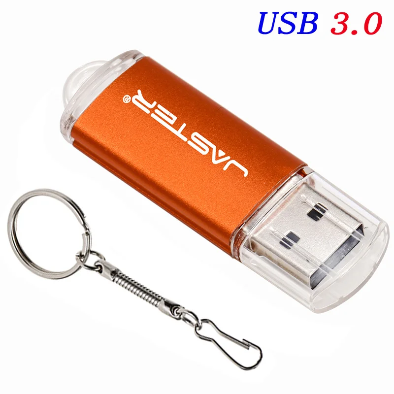 Black USB 3.0 Flash Drive 128GB High Speed Pen Drive 64GB Free Key Chain Memory Stick 32GB Plastic Metal Blue USB Stick 16GB: Orange / 64GB