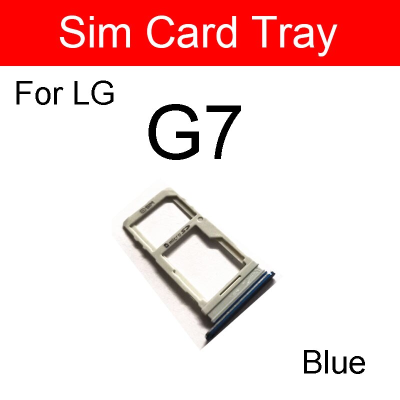 Sd memory sim-kort bakkeholder til lg  g2 g5 g6 g7 g8 g8x sim-kortlæser slot socket adapter reservedele tilbehør: G7 blå