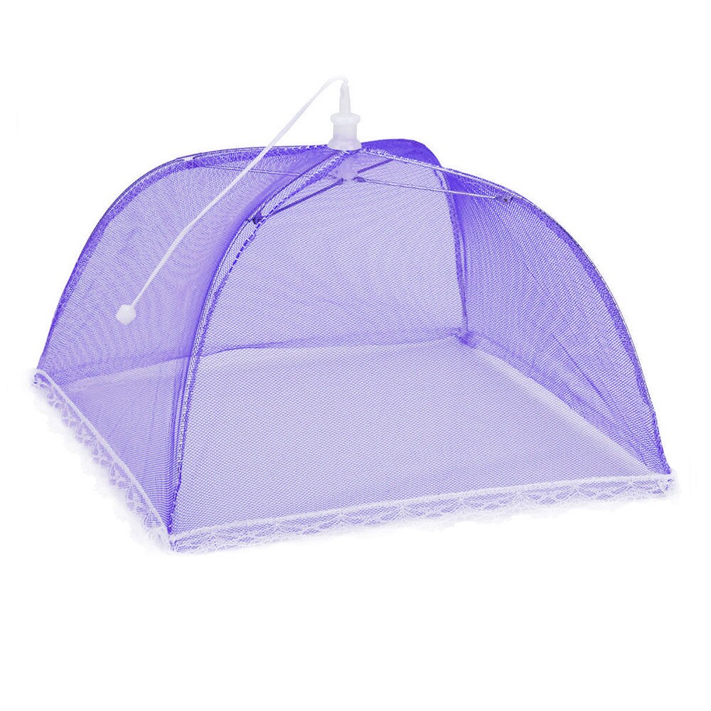 1PC plegable comida cubre pop grande-de malla de mosquitos cocina red de protección plegado paraguas cocina cubierta para platos: purple