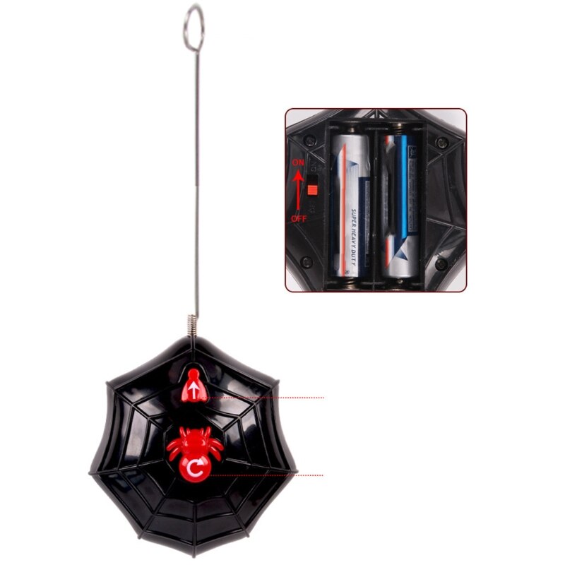 2 Channel Remote Control Simulation Electric Spider Model Toy Eyes Glowing Tricky Scary RC Toys Halloween Spoof Props