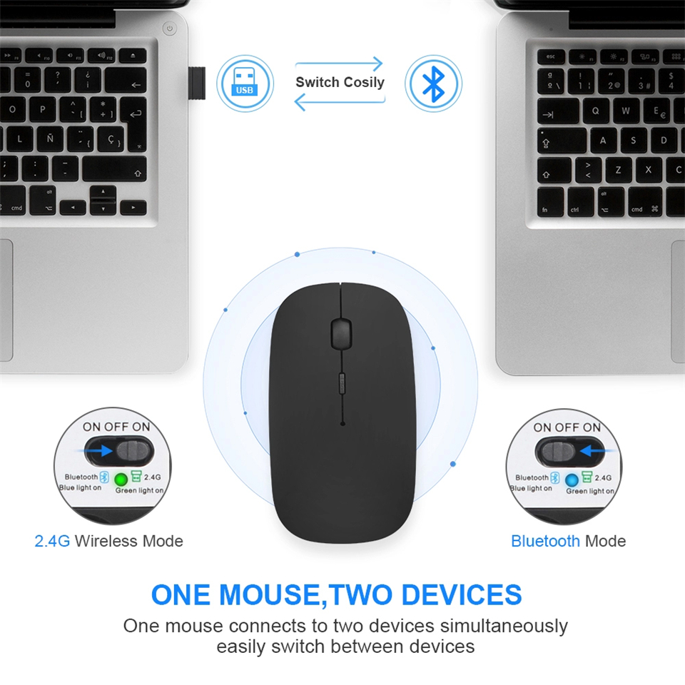 Draadloze Muis Bluetooth Muis Oplaadbare Usb Wifi Muizen Voor Pc Desktop Laptop Accessoires Stille Ergonomische Muis Inalámbrico