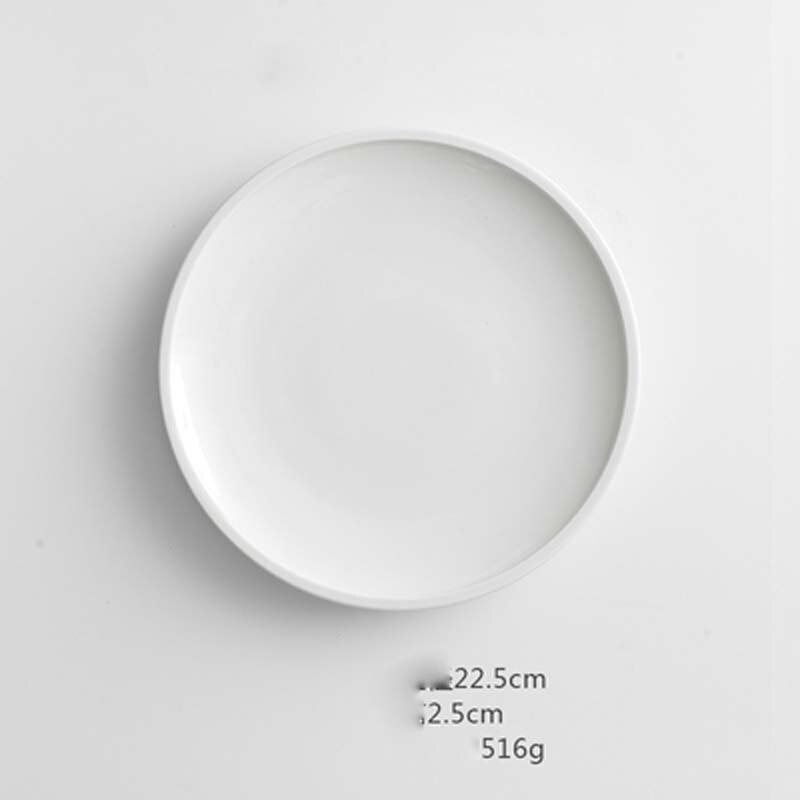 Assiette à steak et à dessert, ensemble de plats de cuisine occidentale de couleur nordique, assiette à pâtes pour restaurant de célébrité: F