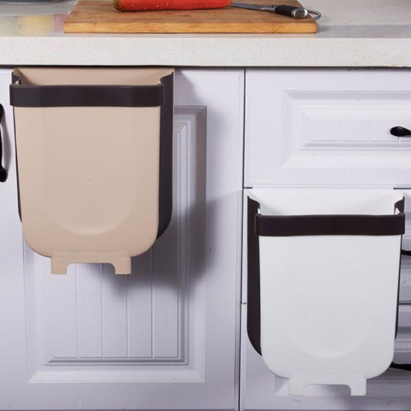 Vægmonteret sammenfoldelig affaldsspand køkken affaldsspand, der kan hænges affaldsspand i hjemmet, badeværelse toilet affaldscontainer