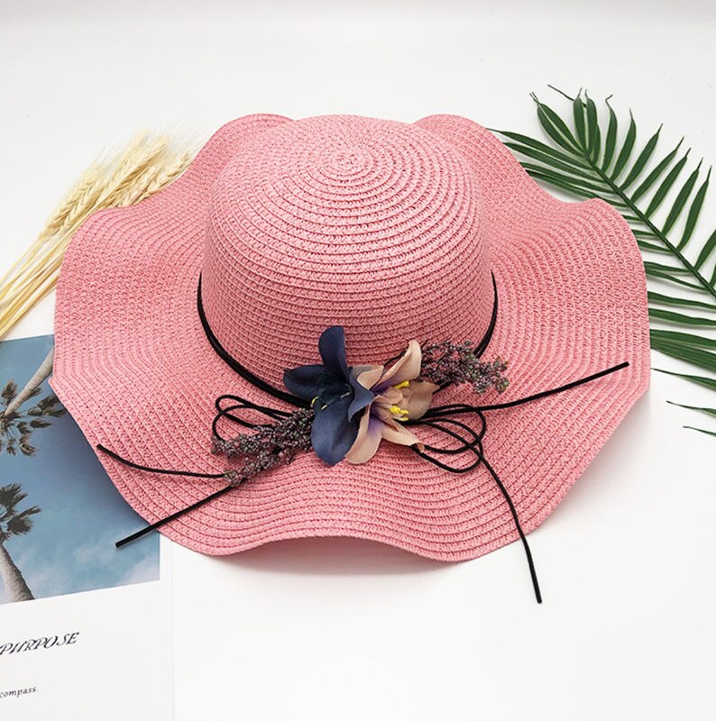 Floppy Opvouwbare Dames Vrouwen Stro Strand Zon Zomer Hoed Beige One Size Breed Reizen Zonnehoed Vrouwen Strand caps Strik: Rood