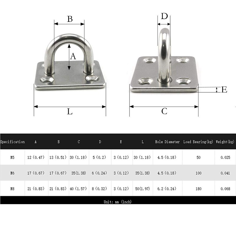 2 setzt Von Abgehängte Decke Zauberstab Montieren U-Förmigen Haken Edelstahl schwer Pflicht Multi-Funktion Hängematte Hängematte haken Metall Basis