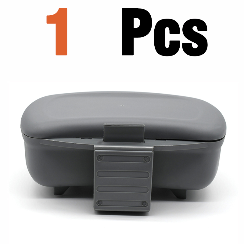 MNFT 1 Uds caja de señuelos de pesca gris oscuro almacenamiento de señuelos de lombriz de gusano de plástico portátil: Default Title