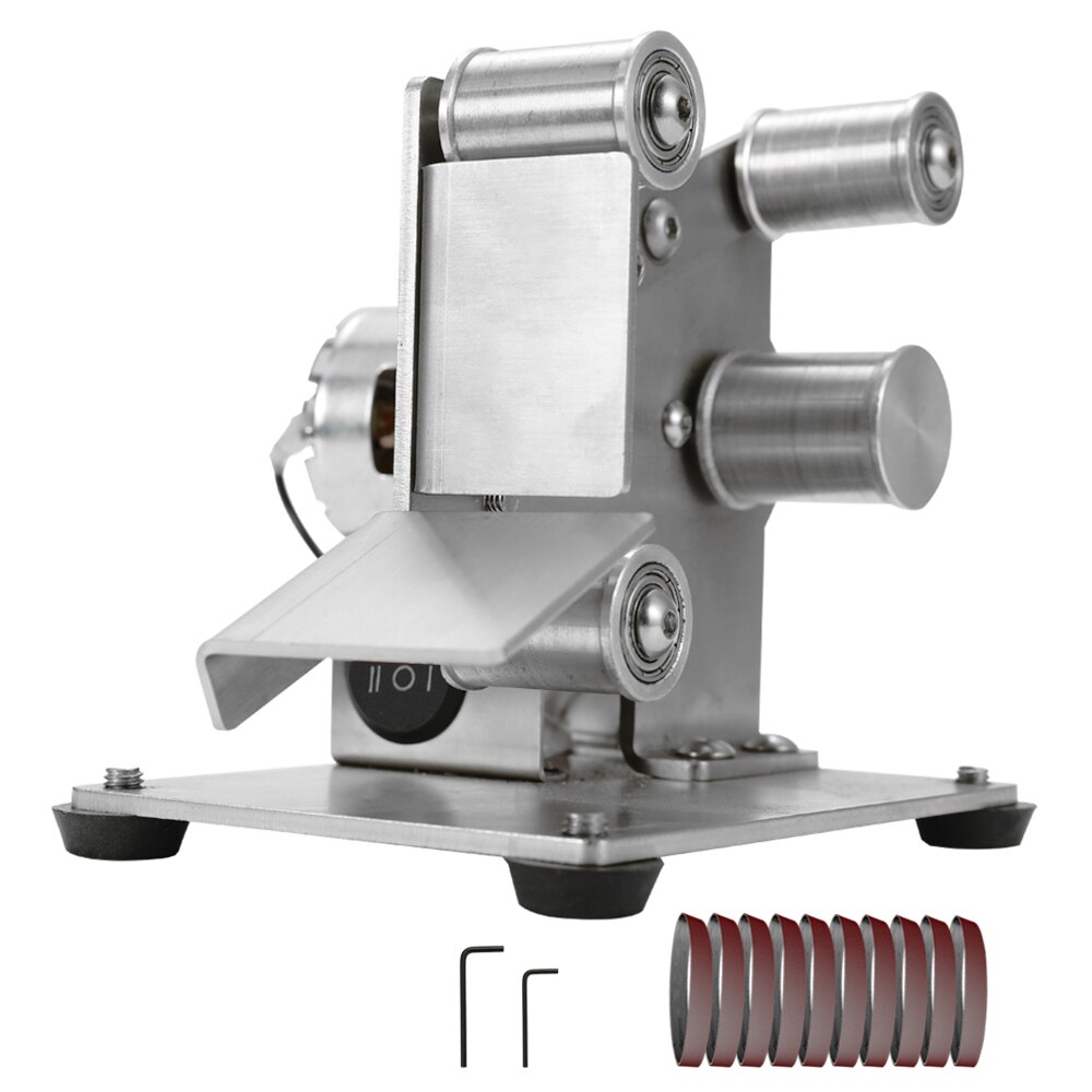 Mini Electric Belt Sander Multifunctional Grinder DIY Polishing Grinding Machine Cutter Edges Sharpener Grinding Machine: 25mm-Machine