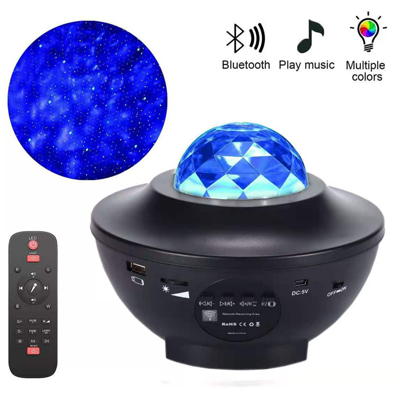 Led stjernehimmel projektor musikk bluetooth usb fe lys rotere stjerne galakse lys projektor lampe led nattlys
