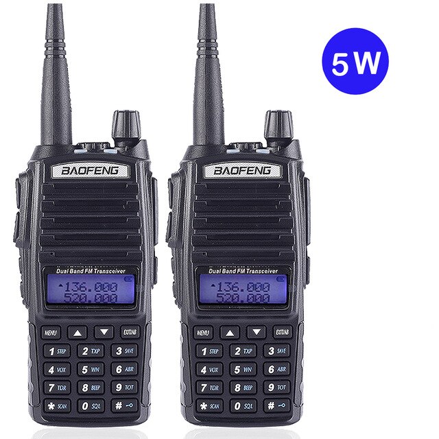 2 pièces Baofeng Ture 8 W UV-82 10KM longue portée puissant talkie-walkie voie Radio Amador 8 Watts émetteur-récepteur Portable CB Vhf/uhf deux: 2PCS-UV82-5W