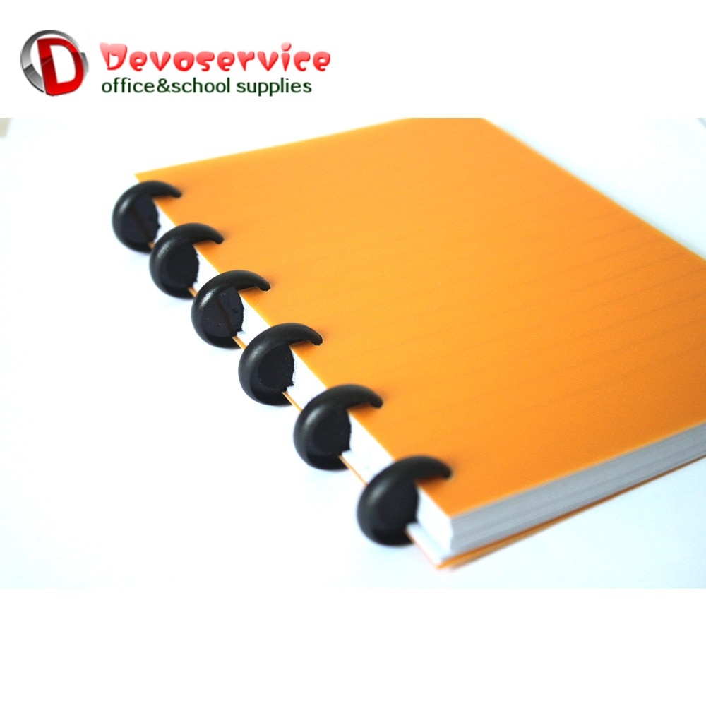 Löysä kirjasidonta levy musta muovinen pyöreä solki noin rulla sienireikä spira sisäkirjat toimistotarvikkeet