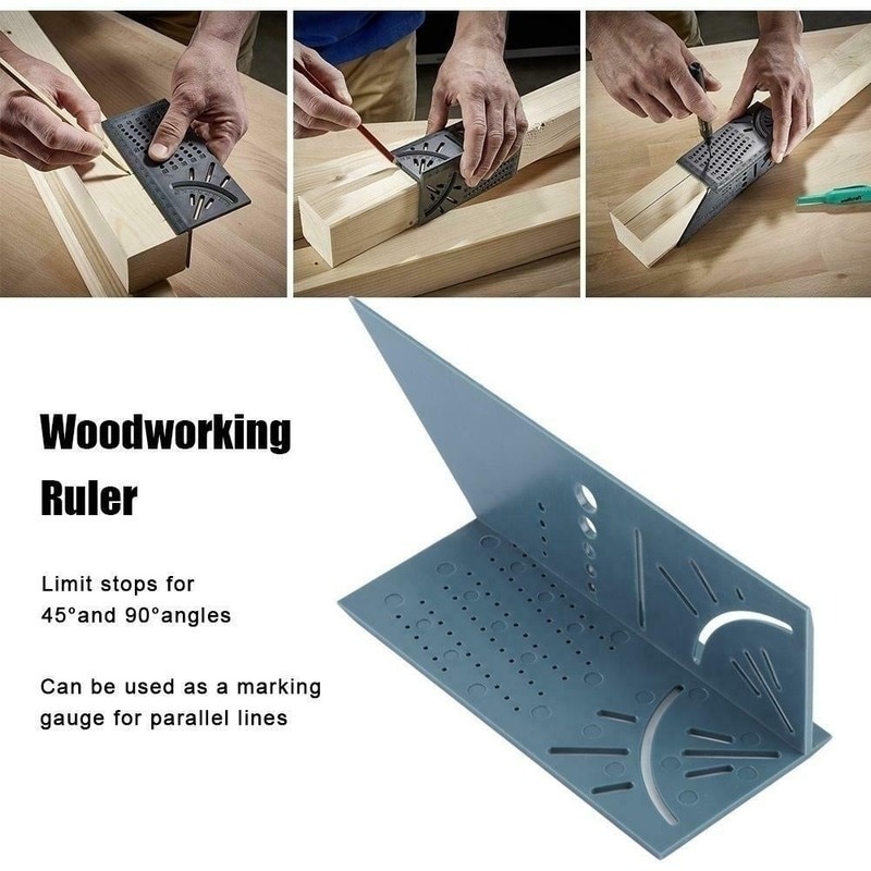 Wooden Work Ruler Wood Working Ruler 3D Mitre Angle Measuring Gauge ... – Vicedeal