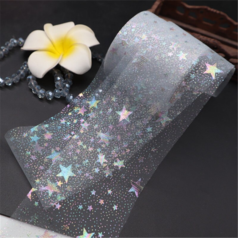 25 yard/rulle regnbue glitter tyl rulle pailletter krystal organza gennemsigtigt stof gør det selv håndværk tutu nederdel hjem bryllup dekoration: Grå