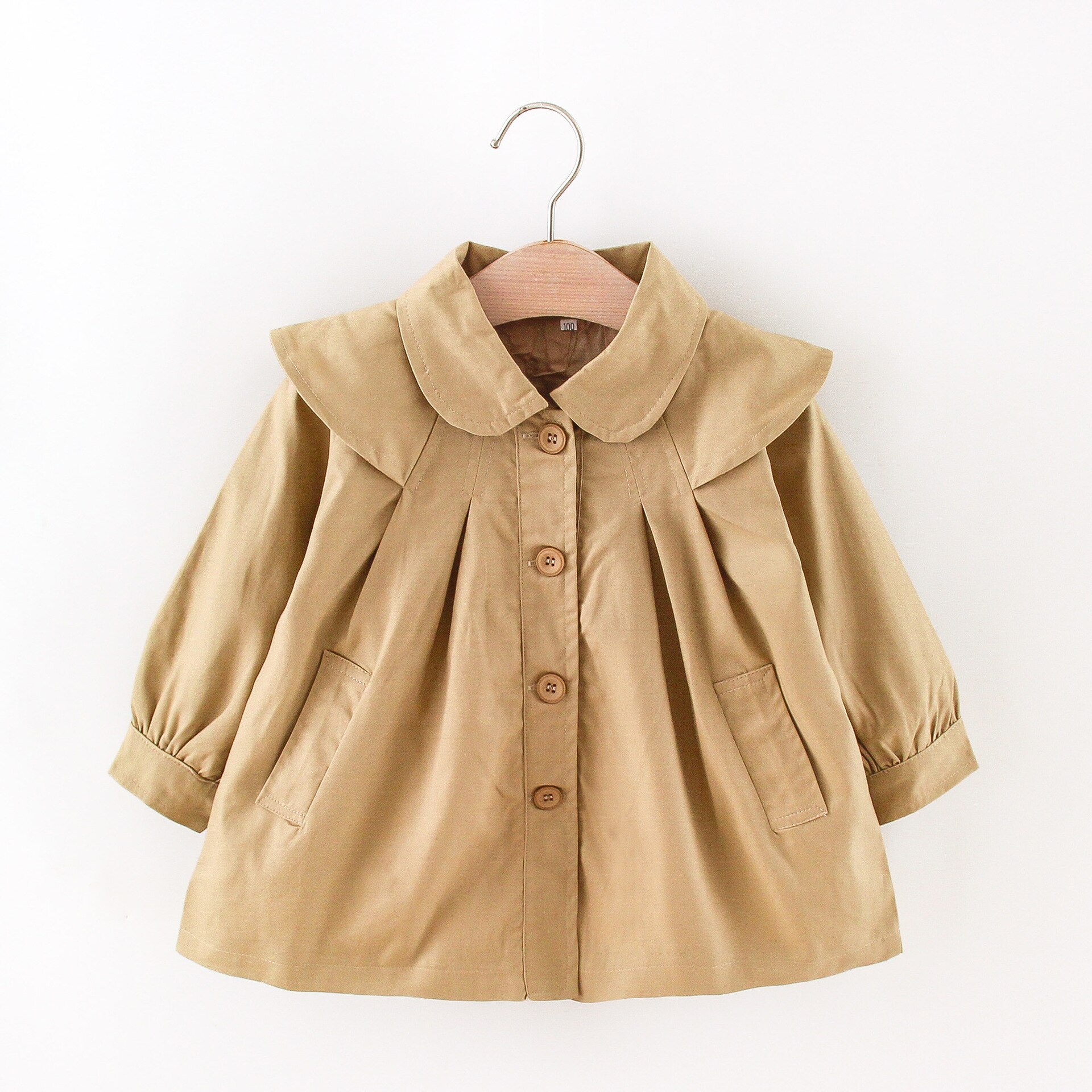 Baby Jacket Infantil Girl Baby Coat Autumn Spring Baby Trench Double Breast Windbreaker for Girl Kids Jacket Spring Coats: Khaki / 100cm