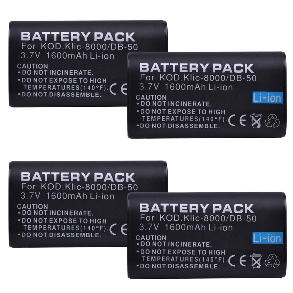 1600mAh KLIC-8000 KLIC8000 DB50 Battery for Kodak Easyshare Z1012 is, Z1015 is, Z1085 is Z1485 is, Z612, Z712, Z812 is, Z8612 is