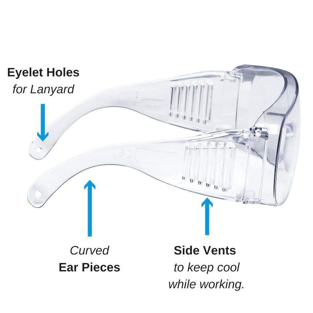 Gafas protectoras de seguridad neutras antipolvo transparentes/gafas anticontaminación lentes ligeros para trabajos de laboratorio al aire libre de fábrica