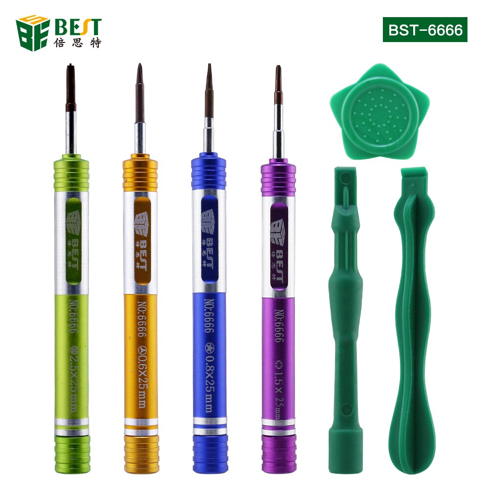 BST-6666 Precisie 7 In 1 Precisie Schroevendraaier Set Phillips Torx Schroef Drivers, Mobiele Telefoon Ipad Camera Iphone Reparatie Tool