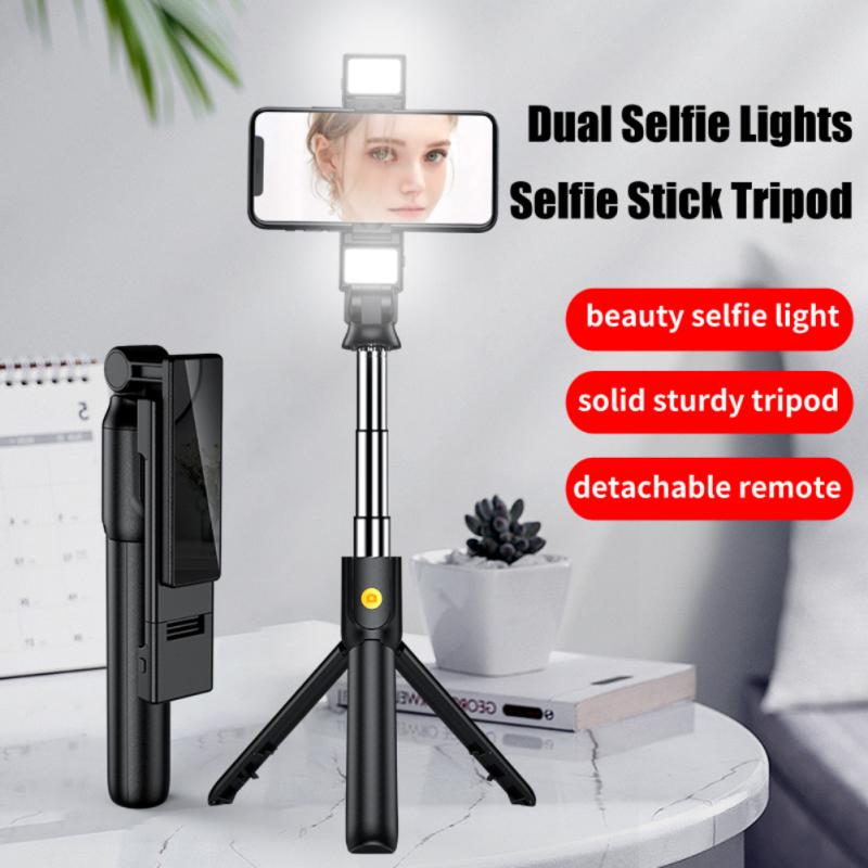 Portable Monopod Bluetooth Selfie Stick Tripod With Ring Light Selfie Beauty Portrait Fill Lighting For Phone Xiaomi Huawei