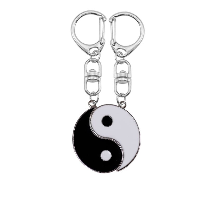 Superventas, yin y yang, costura de aleación, dos pétalos, piscis, pareja llave, anillo, mochila, colgante, llavero, accesorio de ,: Default Title