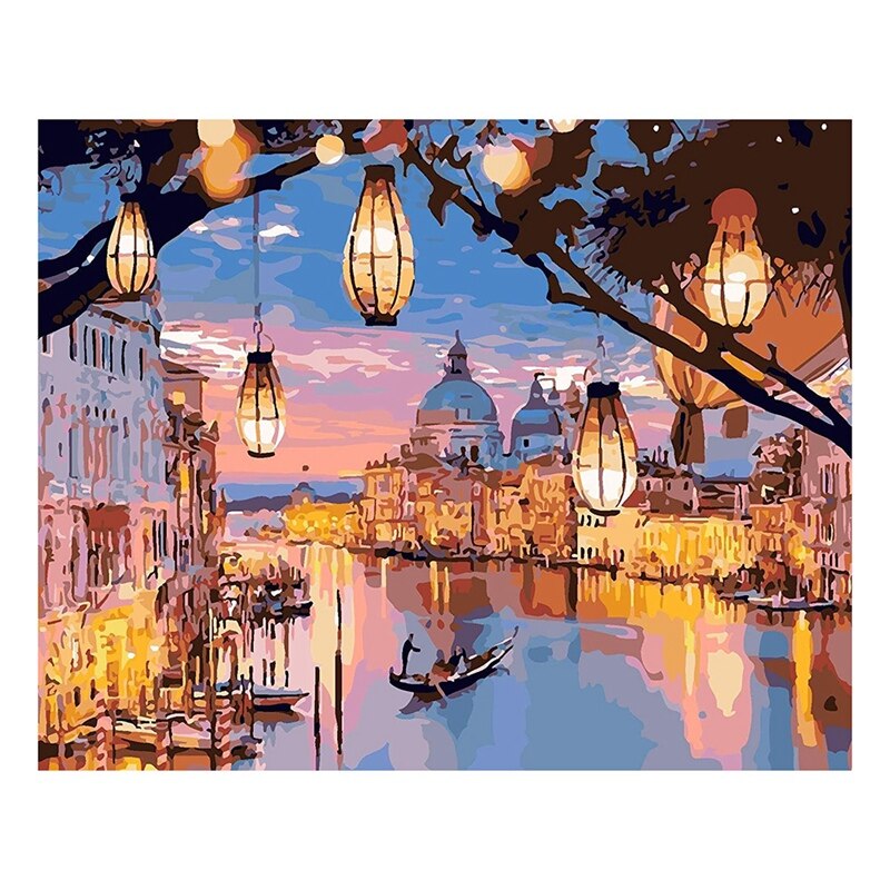 DIY Paint By Numbers Kit for Kids & Adults, Canvas Painting, Drawing Paintwork with Paintbrushes, Acrylic Paints