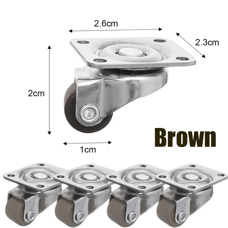 16/1 STKS Mini Universele Wiel Meubelzwenkwiel met Zacht Rubber 360 ° Opbergdozen voor rotatiepoelie Zwaar uitgevoerde zwenkwielen: 2 inch / Oranje