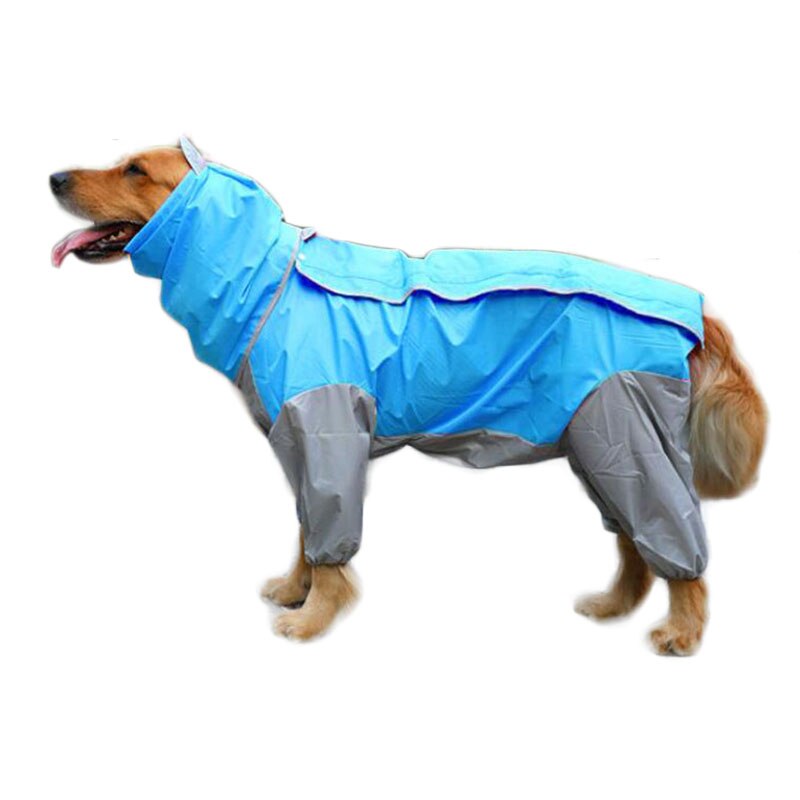 Stor hund regnkappa vattentäta kläder för stora hundar jumpsuit regnkappa huvoveraller för labrador golden retriever husdjurskläder