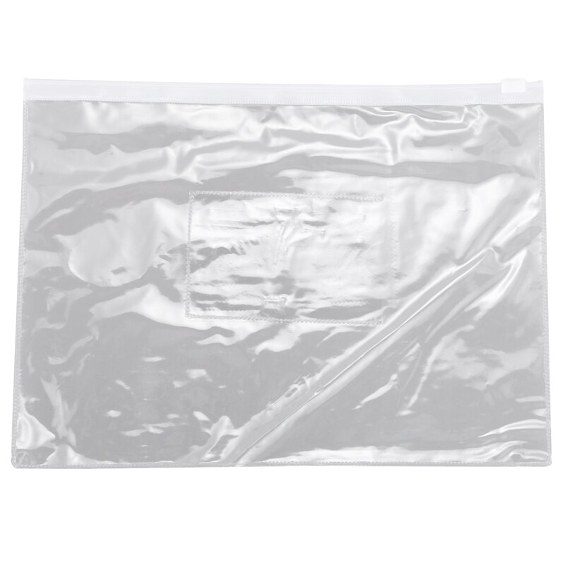 20 Stuks A5 Papier Size Blauw Slider Grip Handvat Rits Transparante Enveloppen Voor Map Map