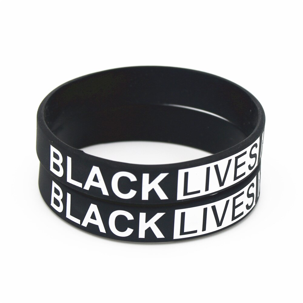 1Pc Black Leven Kwestie Siliconen Polsbandje Black Silicone Rubber Armband & Armbanden Voor Mannen Vrouwen Naam