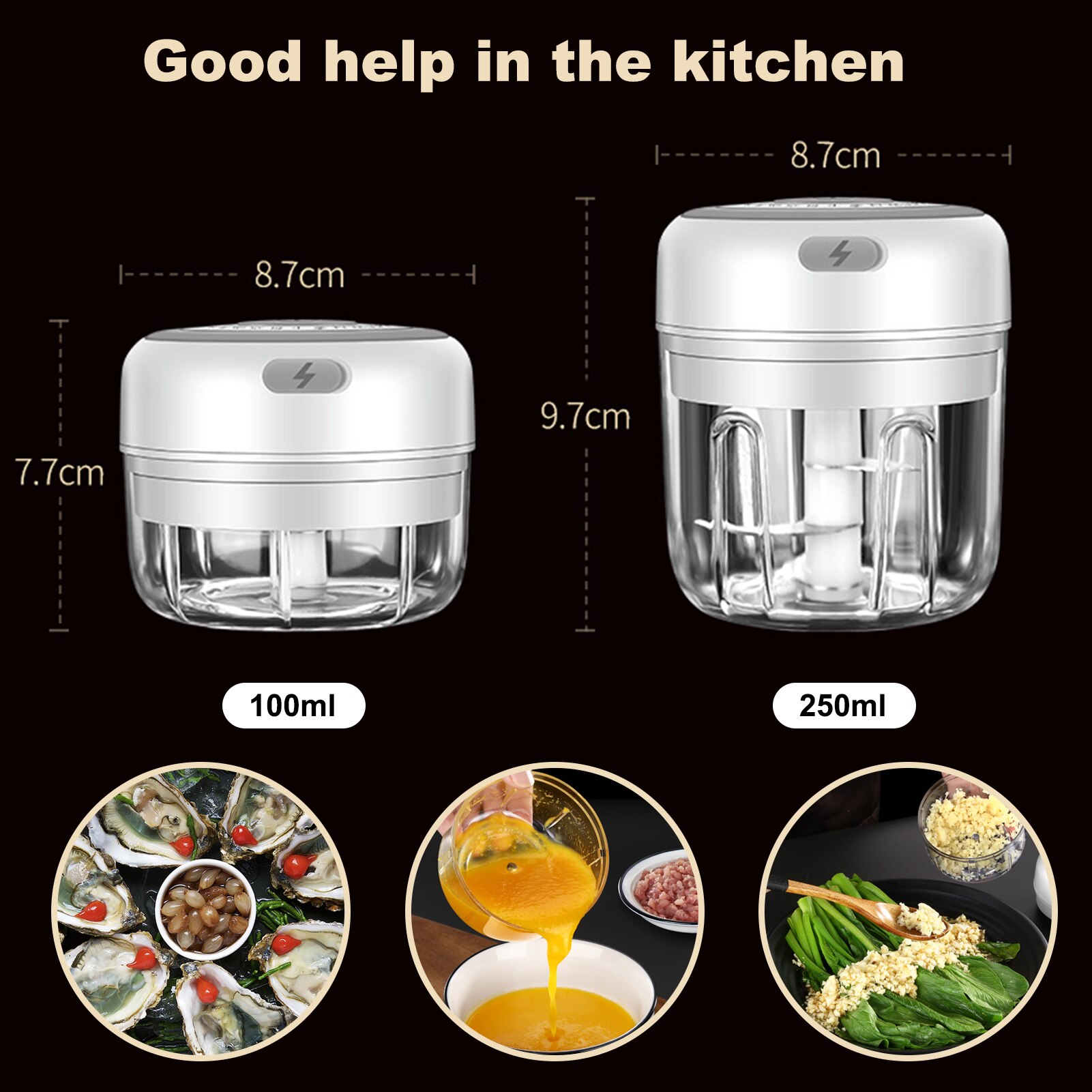Electric Mini Garlic Chopper Food Chopper Portable Small Food Processor For Pepper Garlic Chili Vegetable Nuts Mincer/Grinder