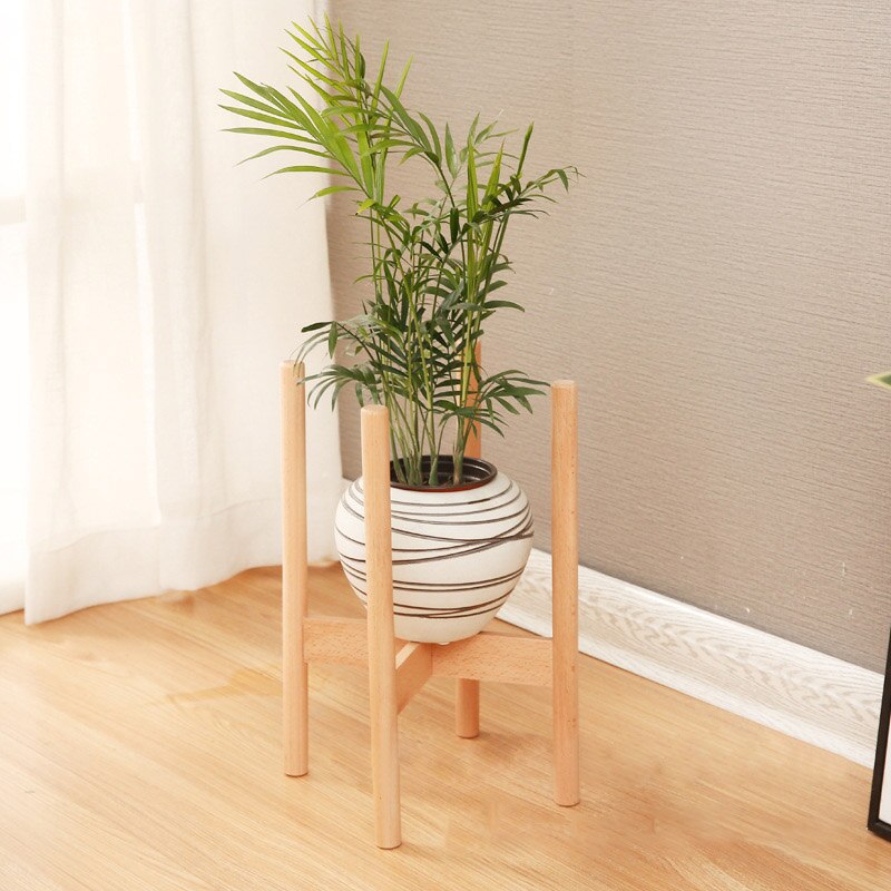 Flower Pot Rack Strong Free Standing Garden Planter Holder Home Garden Indoor Display Plant Stand Shelf Wood Planter Pot Trays