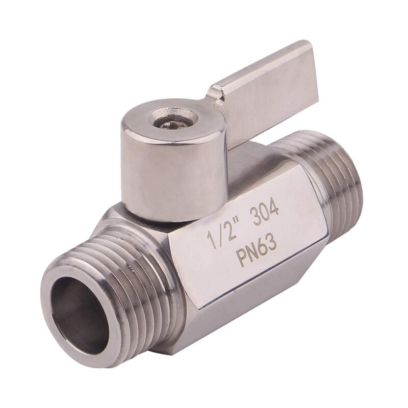 Válvula de bola inoxidable 1/2 pulgadas NPT rosca macho pequeña Mini válvula de bola regulador de flujo de agua Válvula de Control de cabeza