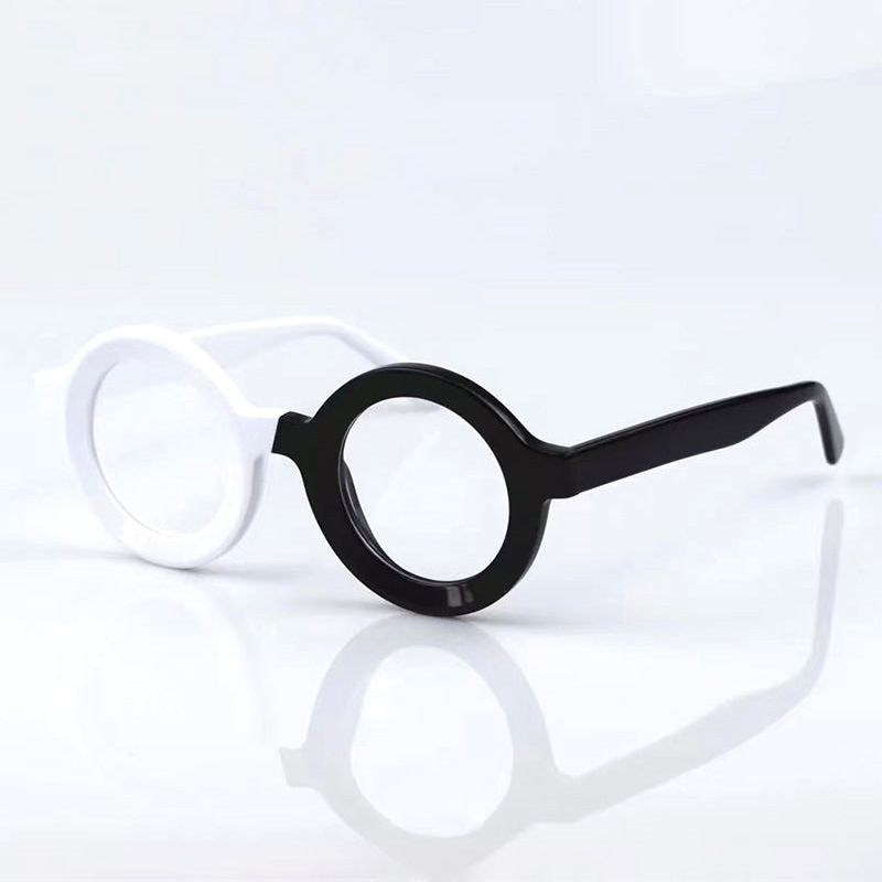 Acétate hommes Vintage rond lunettes optiques cadre lunettes optiques de luxe japonais à la main lunettes hommes: Noir Vert