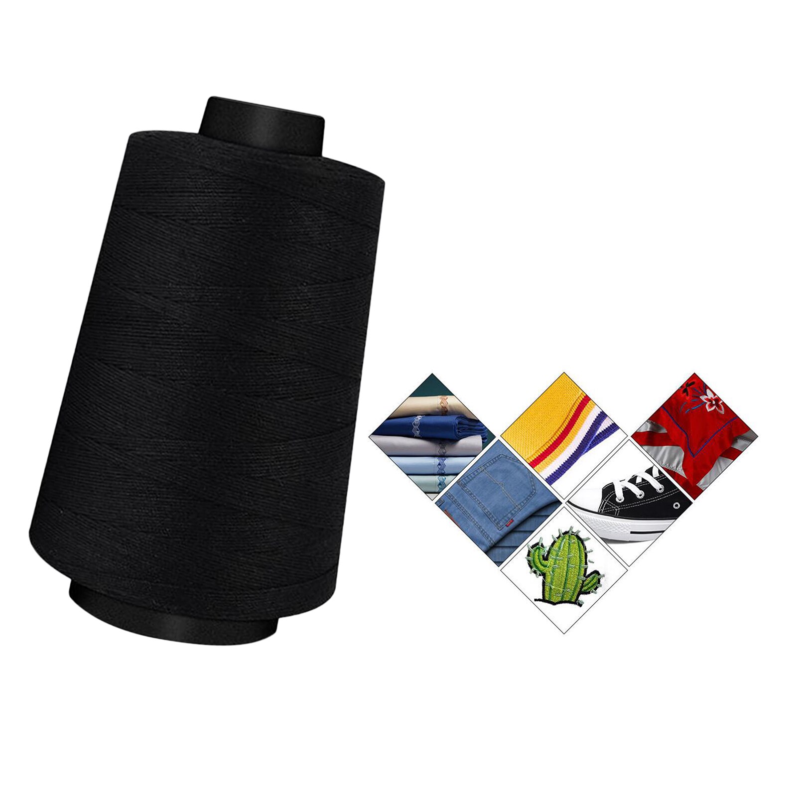 Heavy Duty 100% Polyester Thread 2843 Yard for Sewing Machine / Hand Sawing: Black