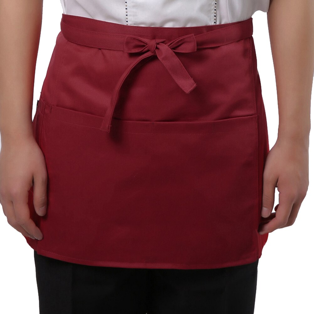 Universal Unisex Kitchen Cooking hotel chef aprons chef uniforms Waist Apron Short Apron Waiter Apron with Double /3 Pockets: 4pockets 4