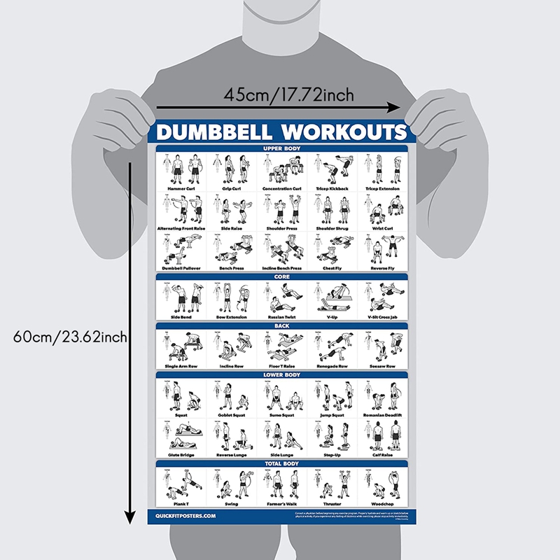 Fitness Workout Posters-Bodyweight Exercise Posters For Body Workout-Core,Abs,Legs,Glutes &amp; Upper Body Training Program