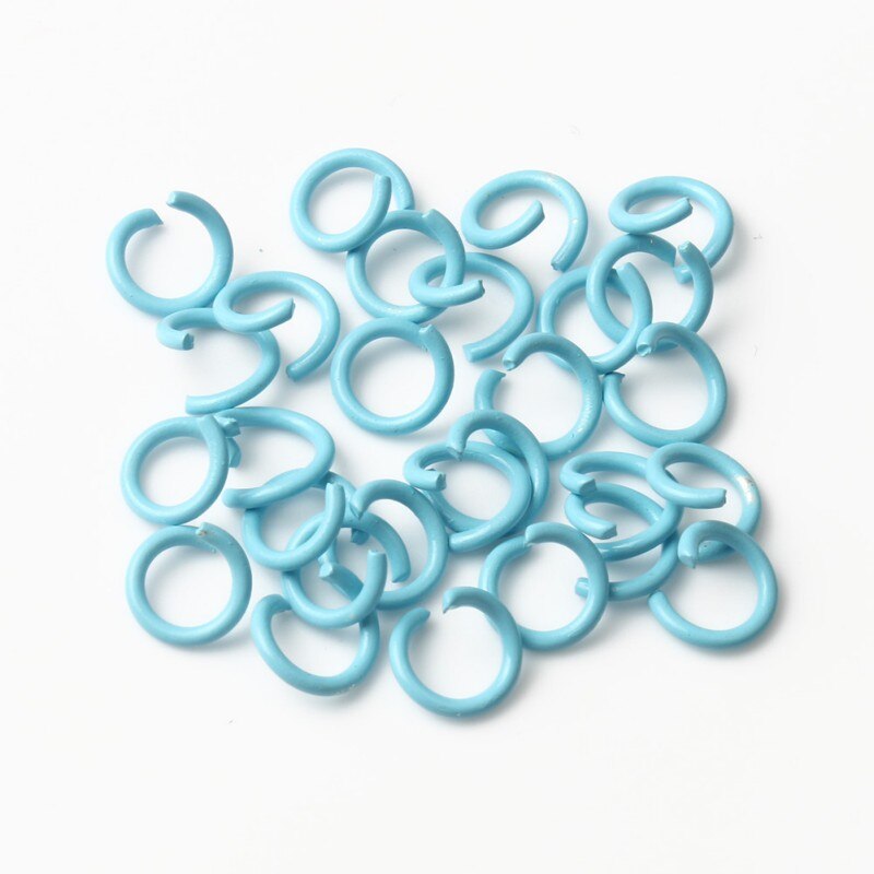 50 sztuk/partia 8mm metalowy otwarty pierścień Jump Multicolor podział pętli pierścienie bransoletka materiały do tworzenia biżuterii Handmade akcesoria DIY: Light Blue