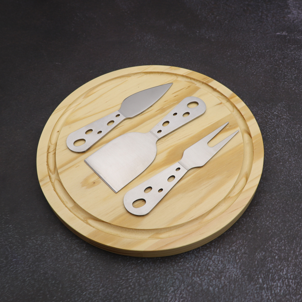 Jaswehome-Juego de cuchillos y tablas para queso, Kit de utensilios de madera para cortar y rebanar, utensilios de cocina, 4 Uds.