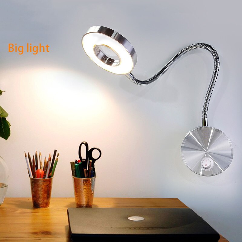 LED-tuyaux-mur-applique 5W 360 ° Chambre à coucher Flexible avec interrupteur à LED, anneau lumineux pour Selfie, lapms muraux d'intérieur pour maquillage, lecture sur le chevet: 11-15W / green