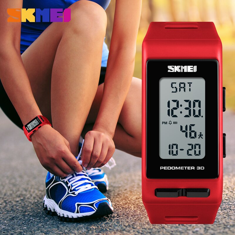 SKMEI-reloj deportivo con podómetro 3D para hombre y mujer, pulsera Digital con calorías, a la , resistente al agua, 1363