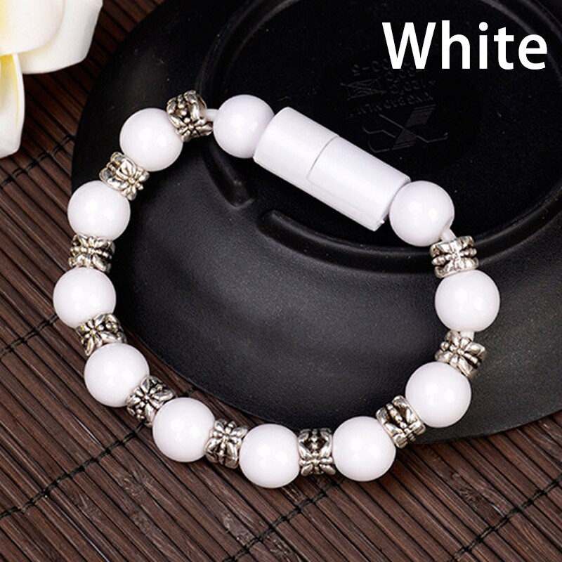 Bracelet de chargeur intelligent, bijoux, perles, poignet, USB, câble de données de charge Invisible, Compatible avec IPhone Type C Android: 4 / Android