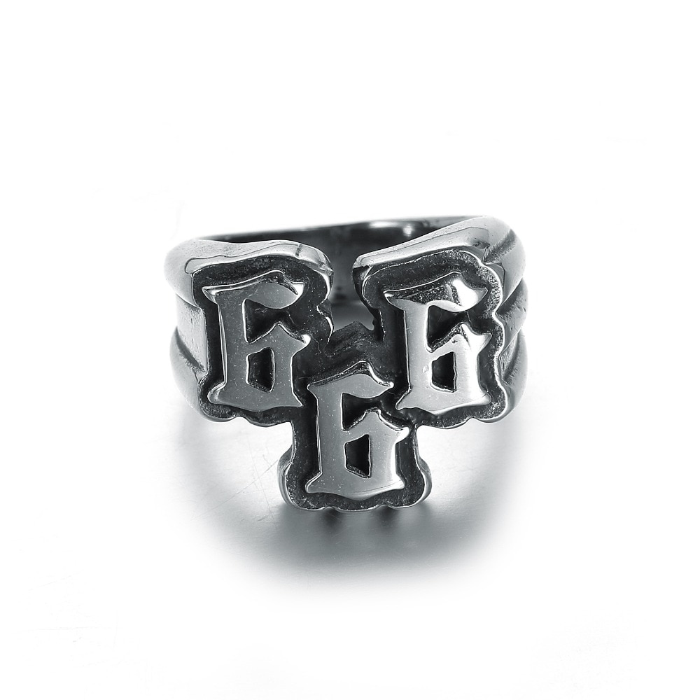 Männer Punk edelstahl digitale 666 Ring Titan stahl Ring schmuck