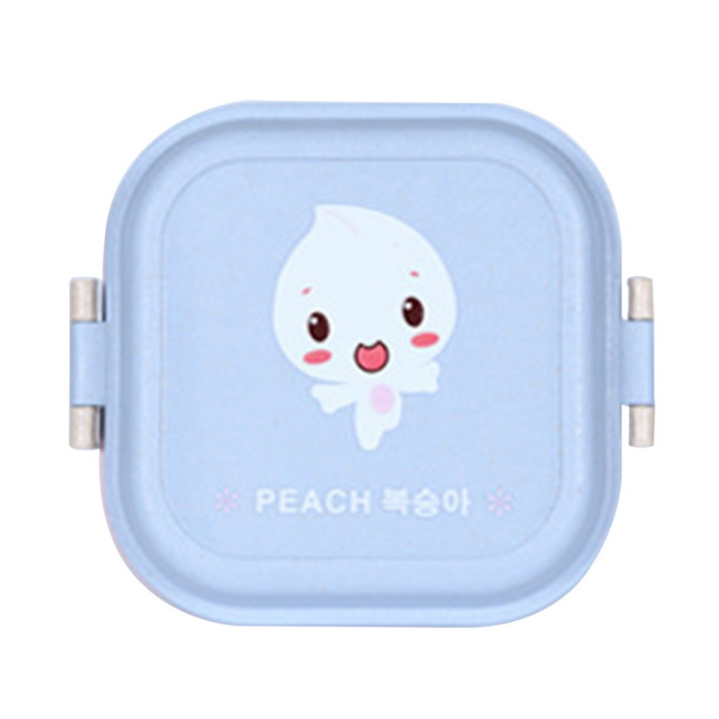 Portable Plastic Cartoon Food Container Healthy Lunch Box Bento Boxes Dinnerware For Students Cutlery Kids Children 1pcs