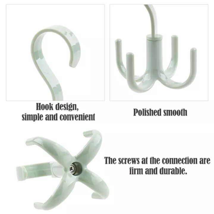 4pcs Hangers for Clothes Space Saving Bag Holder Wardrobes Handbag Rack 360 Degrees Rotating Hook Wall Hooks for Kitchen Bedroom